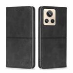 For Realme GT2 Explorer Master Cow Texture Magnetic Leather Phone Case(Black)