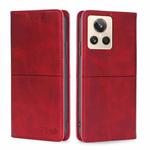 For Realme GT2 Explorer Master Cow Texture Magnetic Leather Phone Case(Red)