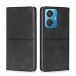 For vivo iQOO Z6 44W/T1 Snapdragon 680 Cow Texture Magnetic Leather Phone Case(Black)