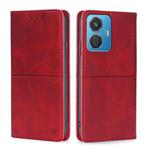 For vivo iQOO Z6 44W/T1 Snapdragon 680 Cow Texture Magnetic Leather Phone Case(Red)