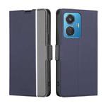 For vivo iQOO Z6 44W/T1 Snapdragon 680 Twill Texture Side Button Leather Phone Case(Blue)