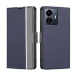 For vivo Y77 5G Global Twill Texture Side Button Leather Phone Case(Blue)