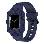 Integrated Silicone Watch Band For Apple Watch Series 8&7 45mm / SE 2&6&SE&5&4 44mm / 3&2&1 42mm(Navy Blue)