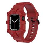 Integrated Silicone Watch Band For Apple Watch Series 8&7 45mm / SE 2&6&SE&5&4 44mm / 3&2&1 42mm(Red)