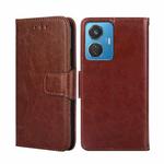 For vivo iQOO Z6 44W/T1 Snapdragon 680 Crystal Texture Leather Phone Case(Brown)