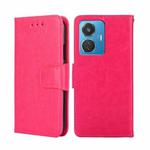For vivo iQOO Z6 44W/T1 Snapdragon 680 Crystal Texture Leather Phone Case(Rose Red)