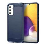 For Samsung Galaxy A82 Brushed Texture Carbon Fiber TPU Phone Case(Blue)
