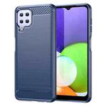 For Samsung Galaxy M22 / M32 Brushed Texture Carbon Fiber TPU Phone Case(Blue)