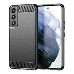 For Samsung Galaxy S22+ Brushed Texture Carbon Fiber TPU Phone Case(Black)