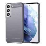 For Samsung Galaxy S22+ Brushed Texture Carbon Fiber TPU Phone Case(Grey)