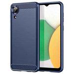 For Samsung Galaxy A03 Core Brushed Texture Carbon Fiber TPU Phone Case(Blue)