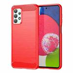 For Samsung Galaxy M23 Brushed Texture Carbon Fiber TPU Phone Case(Red)