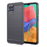 For Samsung Galaxy M33 Brushed Texture Carbon Fiber TPU Phone Case(Grey)