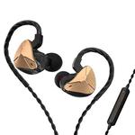 CVJ Demon Double Dynamic Coil HiFi Music Wired Earphone With Mic(Gold)