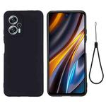 For Xiaomi Poco X4 GT/Redmi Note 11T Pro/Redmi K50i Pure Color Liquid Silicone Shockproof Full Coverage Phone Case(Black)