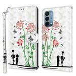 For OnePlus Nord N200 5G 3D Painted Leather Phone Case(Couple Rose)