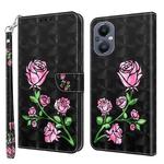 For OPPO A96 5G / Reno7 Z 3D Painted Leather Phone Case(Rose)