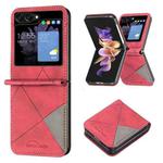 For Samsung Galaxy Z Flip5 Rhombus Texture Leather Phone Case(Red)