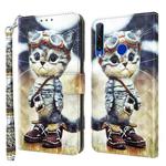 For Honor 20 Lite / 20i / 10i / 10 Lite 3D Painted Leather Phone Case(Naughty Cat)