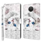 For Nokia G20 / G10 / 6.3 3D Painted Leather Phone Case(Reflection White Cat)