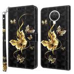 For Nokia G20 / G10 / 6.3 3D Painted Leather Phone Case(Golden Swallow Butterfly)