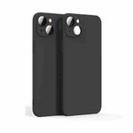 Lens Glass Film Liquid TPU Phone Case For iPhone 14(Black)