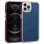 For iPhone 12 Pro Two-color Shield TPU + PC Phone Case(Wine Red)