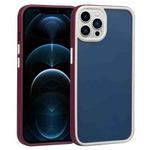 For iPhone 12 Pro Max Two-color Shield TPU + PC Phone Case(Wine Red)