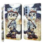 For Motorola Moto G41 / G31 3D Painted Leather Phone Case(Naughty Cat)
