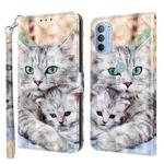 For Motorola Moto G41 / G31 3D Painted Leather Phone Case(Two Loving Cats)