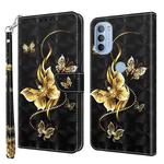 For Motorola Moto G41 / G31 3D Painted Leather Phone Case(Golden Swallow Butterfly)