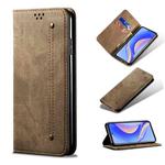 For Huawei nova Y90 4G/Enjoy 50 Pro Denim Texture Casual Style Horizontal Flip Leather Phone Case(Khaki)