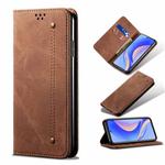 For Huawei nova Y90 4G/Enjoy 50 Pro Denim Texture Casual Style Horizontal Flip Leather Phone Case(Brown)