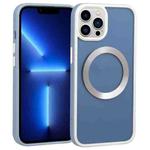 For iPhone 13 Pro Two-color Shield MagSafe TPU + PC Phone Case (Blue)