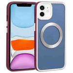 For iPhone 11 Two-color Shield MagSafe TPU + PC Phone Case (Wine Red)