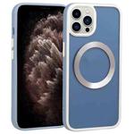 For iPhone 11 Pro Max Two-color Shield MagSafe TPU + PC Phone Case (Blue)