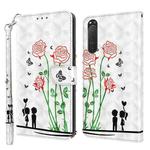 For Sony Xperia 5 II 3D Painted Leather Phone Case(Couple Rose)