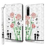 For Sony Xperia 10 IV 3D Painted Leather Phone Case(Couple Rose)