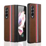 For Samsung Galaxy Z Fold4 Twill PC+ TPU Shockproof Phone Case(Brown)