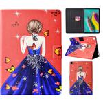 For Samsung Galaxy Tab S6 Lite Voltage Coloured Drawing Smart Leather Tablet Case(Back Girl)