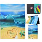 For Samsung Galaxy Tab S6 Lite Voltage Coloured Drawing Smart Leather Tablet Case(Blue Beach)