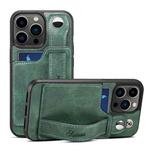 For iPhone 13 Pro Max Suteni 215 Wrist Strap PU Phone Case (Green)