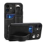 For iPhone 12 mini Suteni 215 Wrist Strap PU Phone Case (Black)