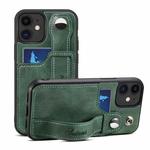 For iPhone 12 mini Suteni 215 Wrist Strap PU Phone Case (Green)
