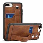 Suteni 215 Wrist Strap PU Phone Case For iPhone 8 Plus/7 Plus/6 Plus(Brown)