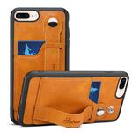 Suteni 215 Wrist Strap PU Phone Case For iPhone 8 Plus/7 Plus/6 Plus(Khaki)
