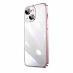 For iPhone 14 Electroplating Airbag Shockproof PC Phone Case (Pink)