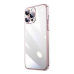 For iPhone 14 Pro Max Electroplating Airbag Shockproof PC Phone Case (Pink)