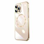 For iPhone 12 Electroplating MagSafe Airbag PC Phone Case(Gold)