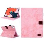 For iPad Pro 11 (2020) & (2018) Marble Style Cloth Texture Tablet PC Protective Leather Case with Bracket & Card Slot & Photo Holder(Pink)
